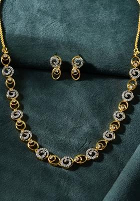 Gold Plated Circular Ad Necklace Set