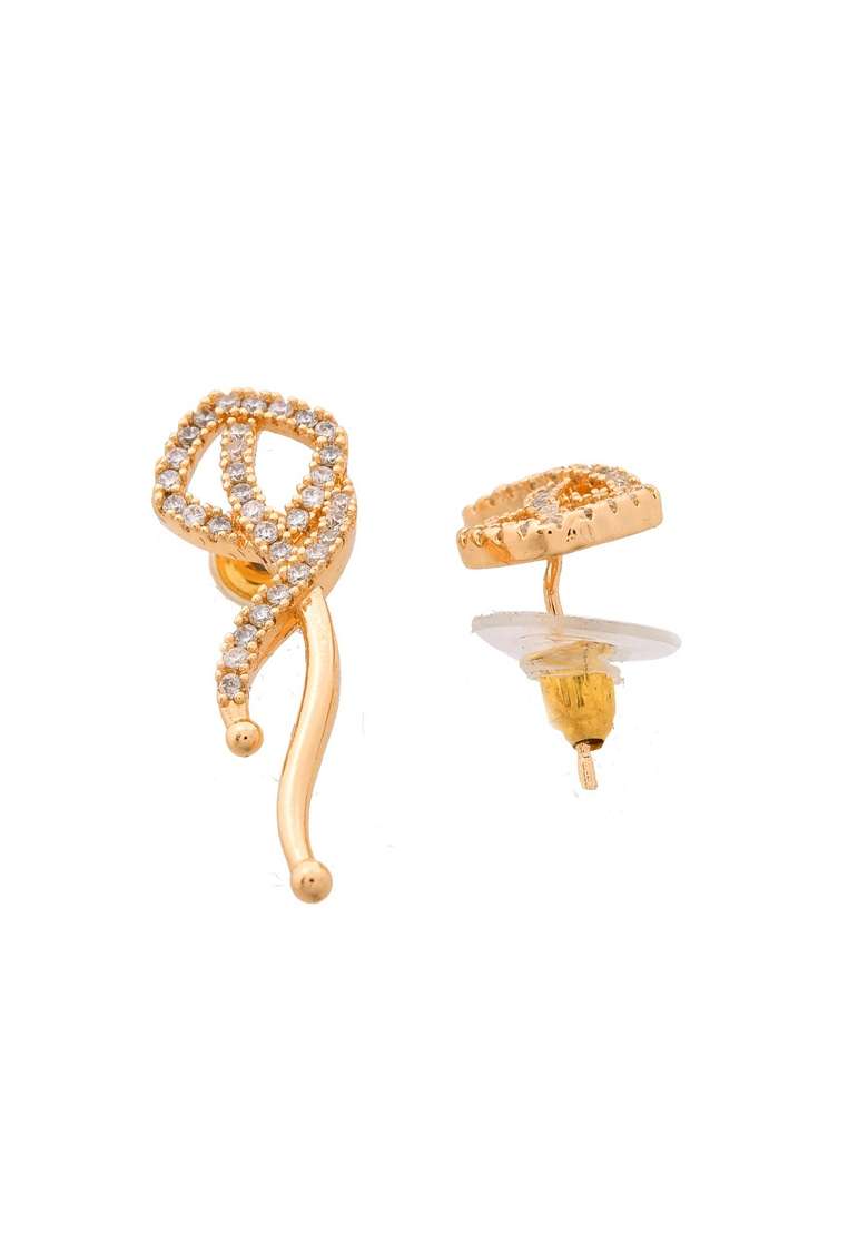 Gold Ad Stone Studded Designer Plated Necklace Set - Indya