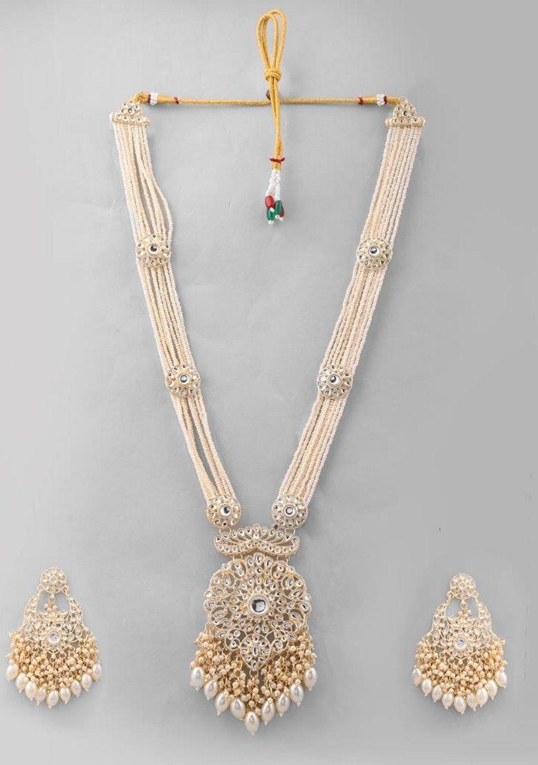 Gold Plated Wedding Pearl Necklace Set