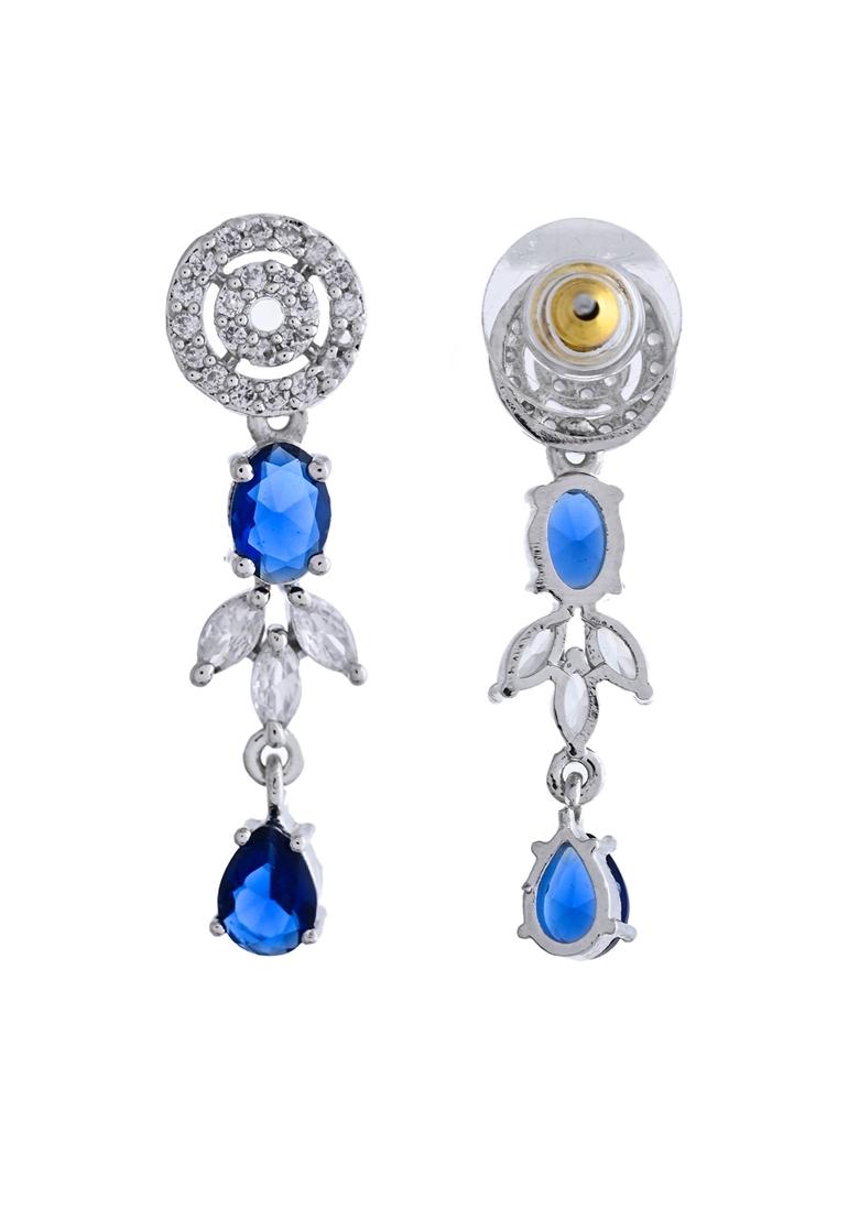 Dark Blue Dark Blue Stone Circular Ad Necklace Set