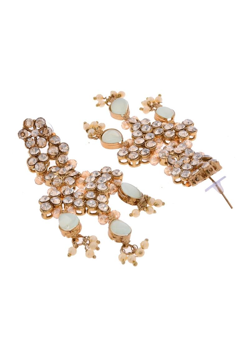 Gold Stone Studded With Classic Choker Set