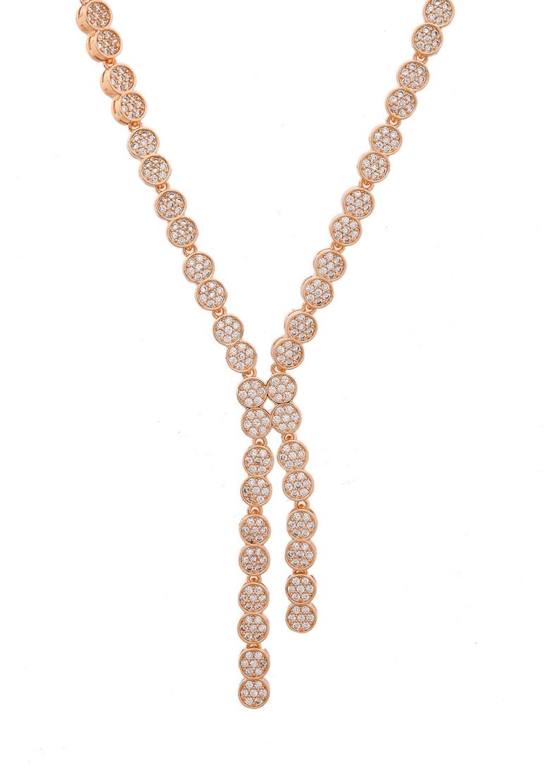 Gold Plated Ad Stone Studded Circular Necklace Set