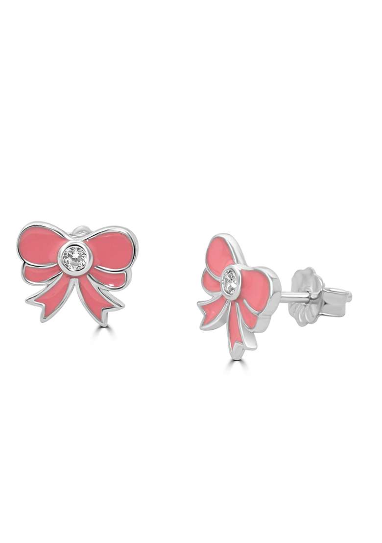 Peach 925 Pure Silver Butterfly Inspired Chain Pendant Set - Indya