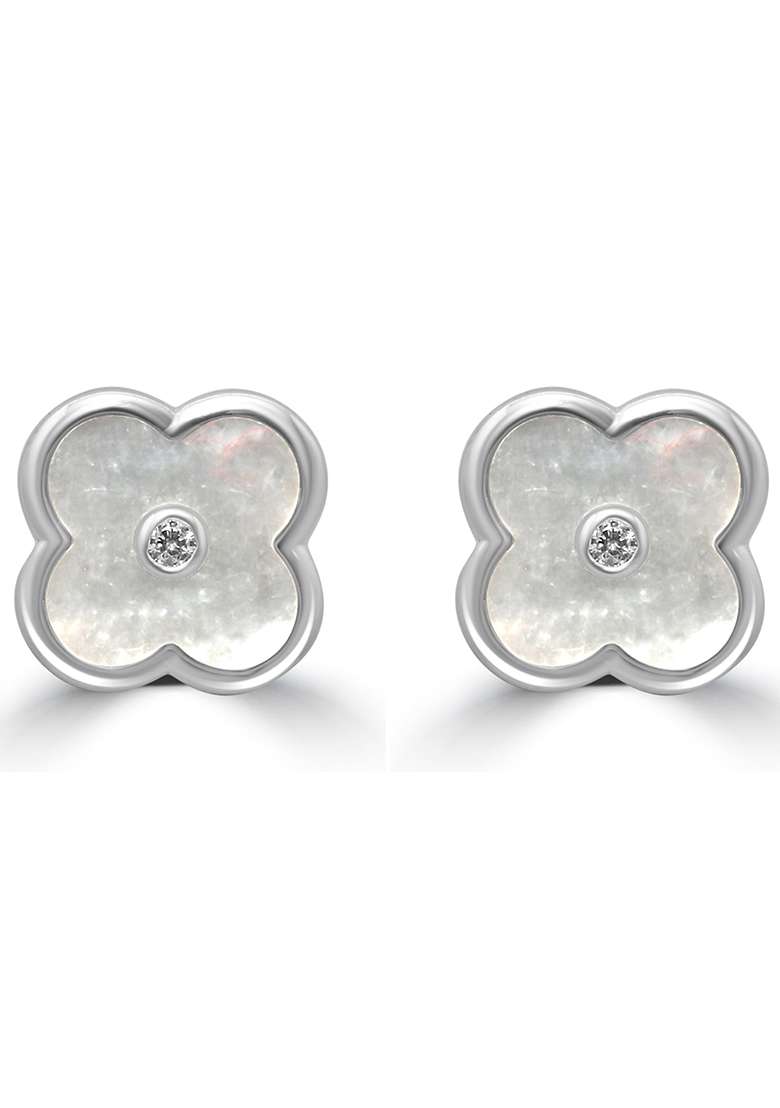925 Pure Silver Floral Chain Pendant Set - Indya
