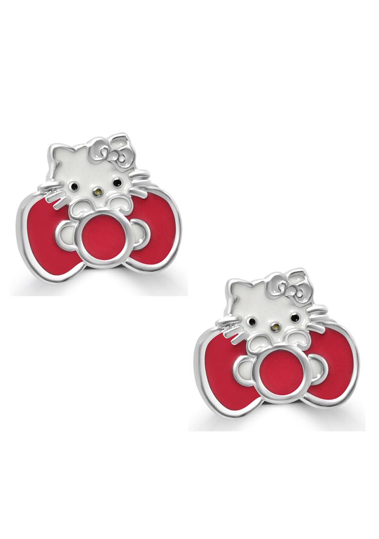 Peach 925 Pure Silver Hello Kitty Inspired Pendant Set