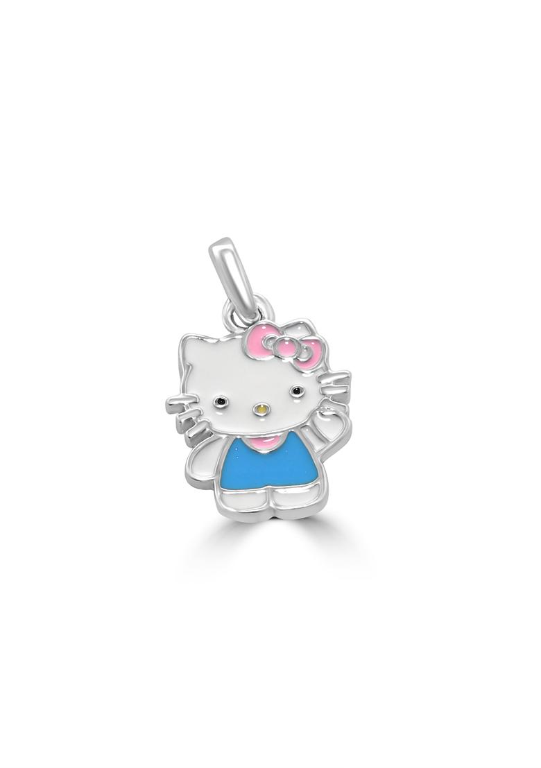 White 925 Pure Silver Hello Kitty Inspired Pendant Set