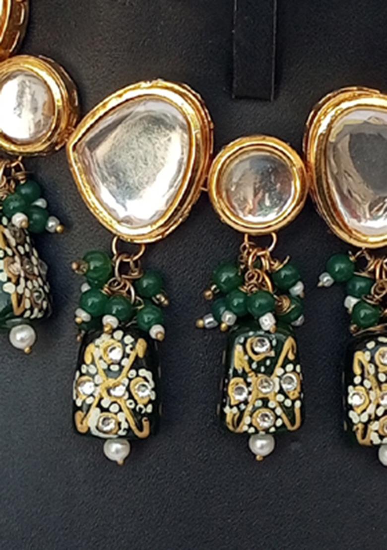 Sky Blue Kundan Stone Work Alloy Jewellery Set