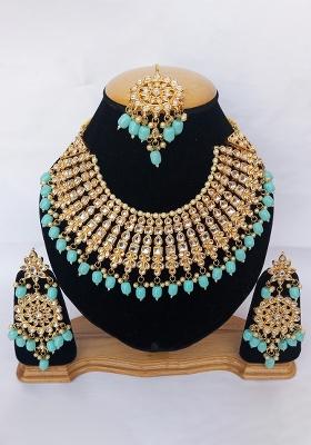Red Kundan Stone Work Alloy Jewellery Set