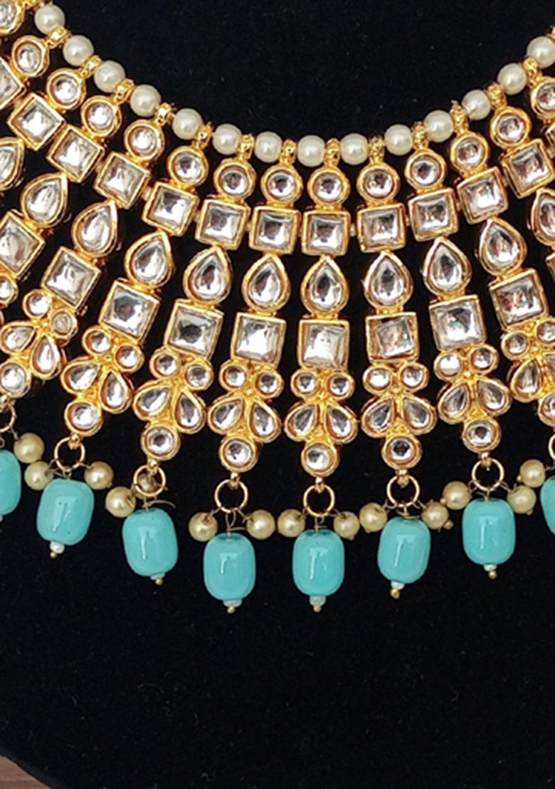 Red Kundan Stone Work Alloy Jewellery Set