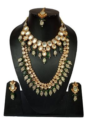 Multicolor Kundan Stone Work Alloy Jewellery Set