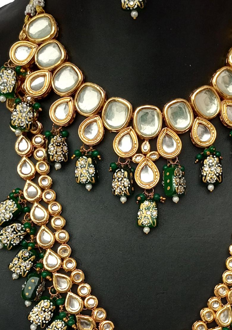 Multicolor Kundan Stone Work Alloy Jewellery Set