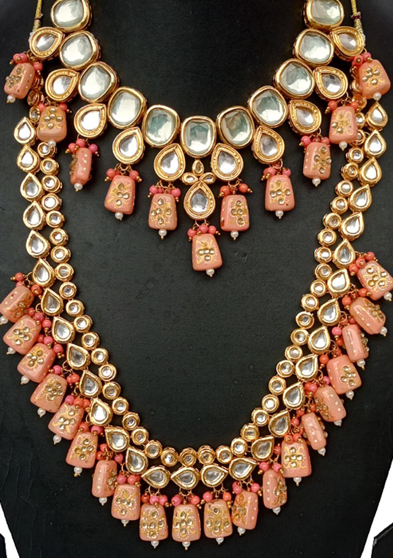 Light Green Kundan Stone Work Alloy Jewellery Set