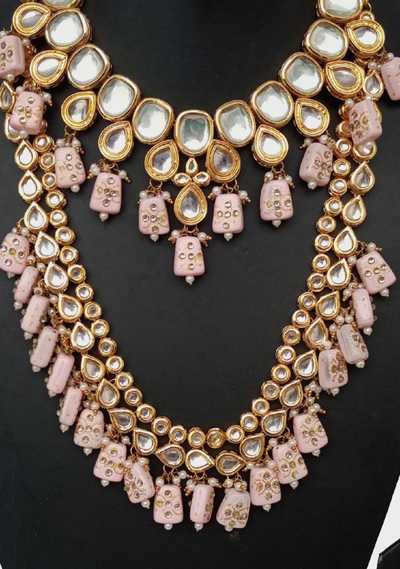 Bottle Green Kundan Stone Work Alloy Jewellery Set