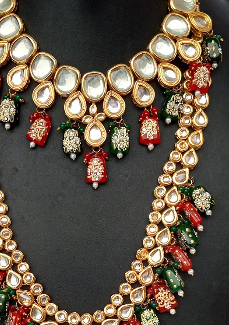 Ligth Pink Kundan Stone Work Alloy Jewellery Set