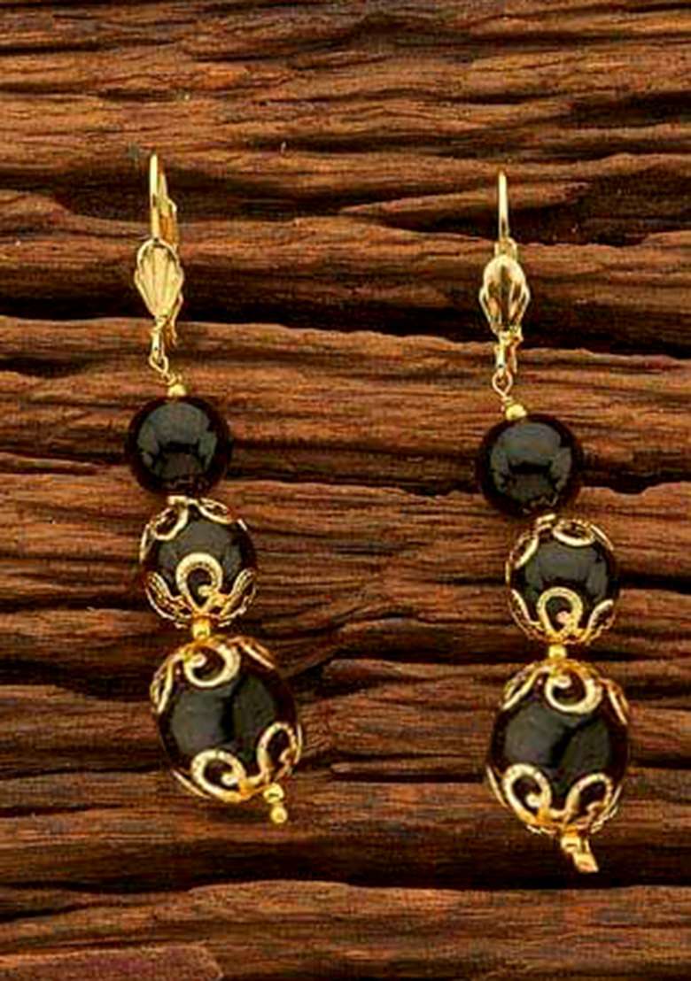 Golden Black Onyx Beads Mala - Indya