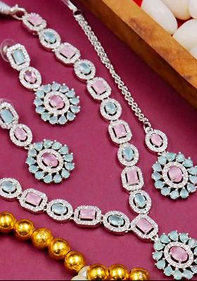 Multi Silver Plated Ad Necklace Set