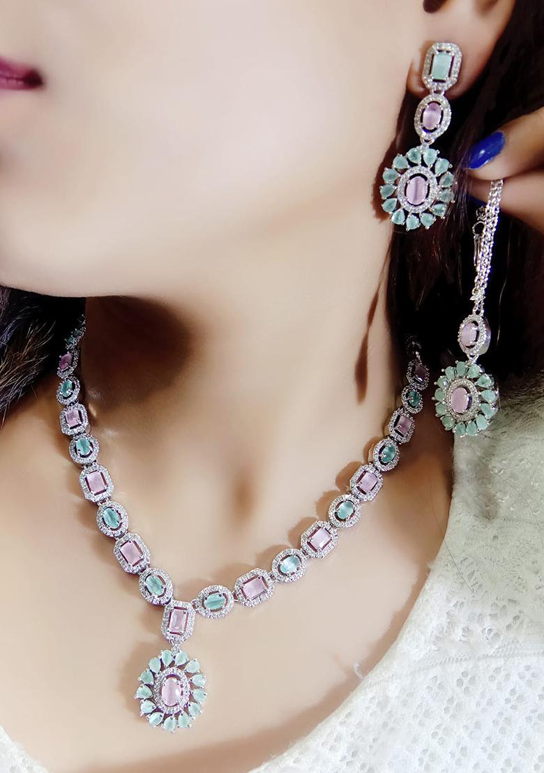 Multi Silver Plated Ad Necklace Set