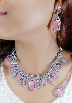 Multi Silver Plated Ad Necklace Set