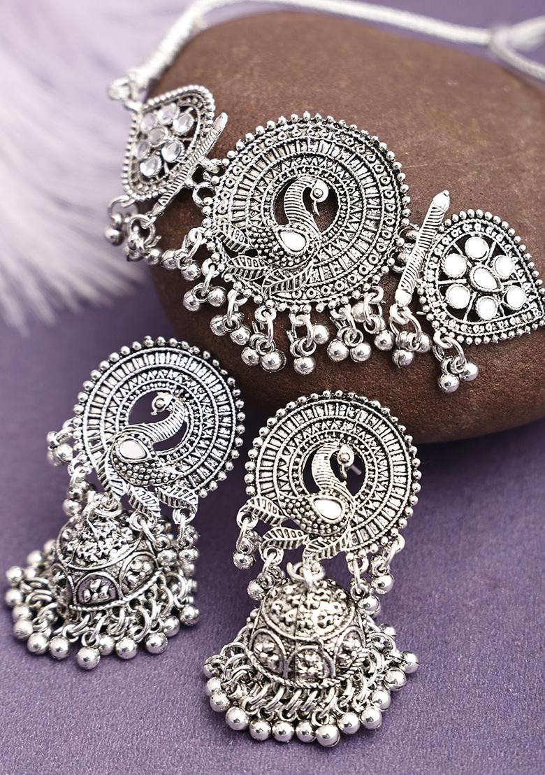 Silver Silver Plated Alloy Choker Set