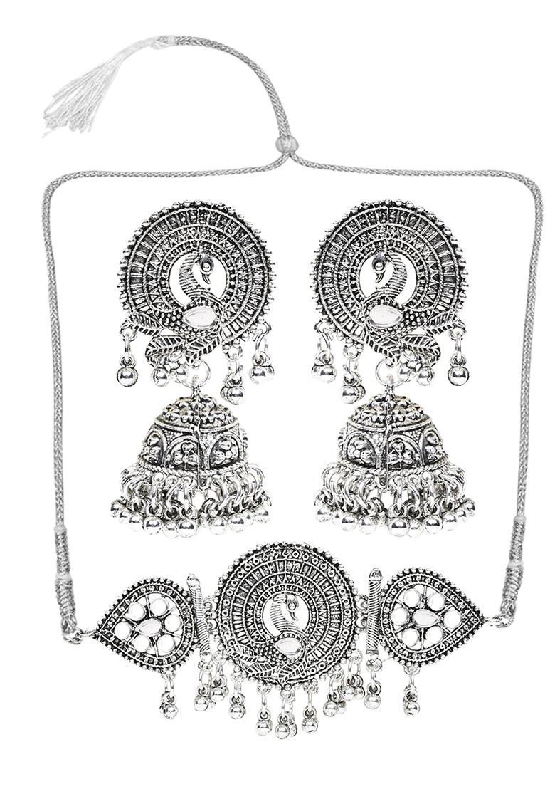 Silver Silver Plated Alloy Choker Set