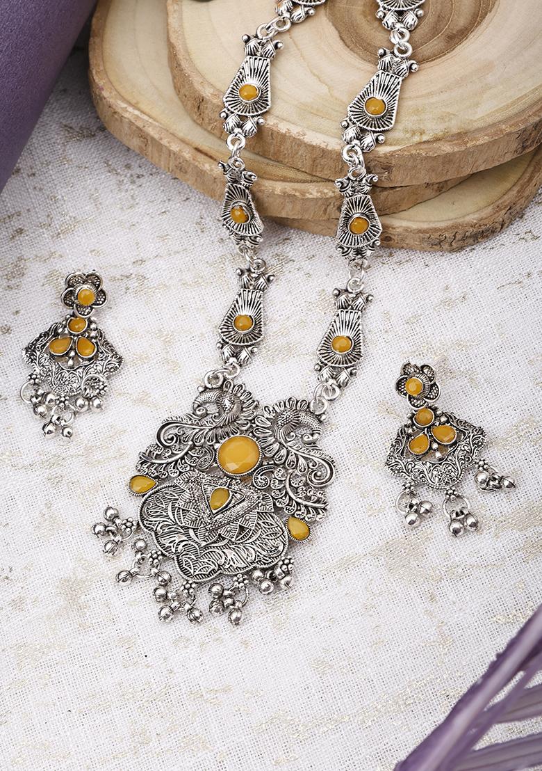 Yellow Silver Plated Alloy Necklace Set