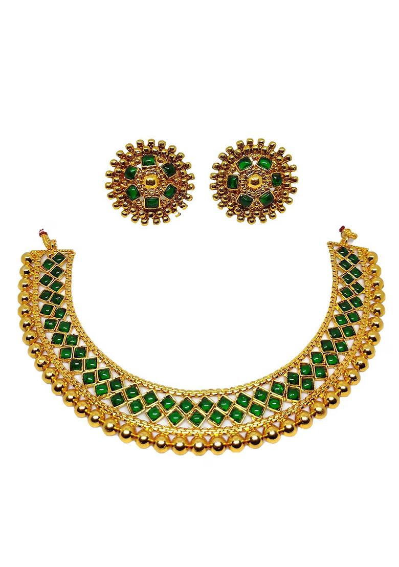 Green Gold Plated Alloy Necklace Set