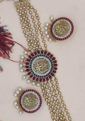 Golden Gold Plated Alloy Necklace Set