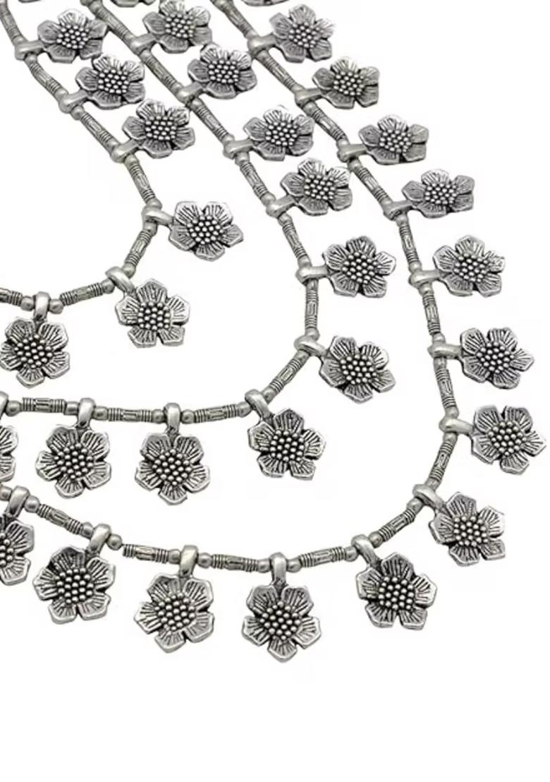 Silver Silver Plated Alloy Necklace Set