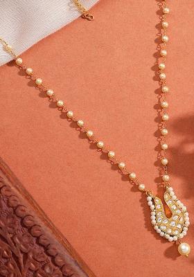 22Kt Gold Plated Regal Pearl Chain Necklace