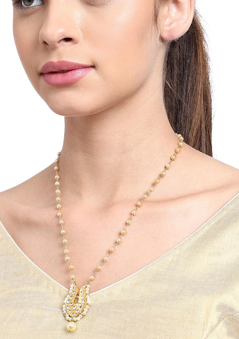 22Kt Gold Plated Regal Pearl Chain Necklace