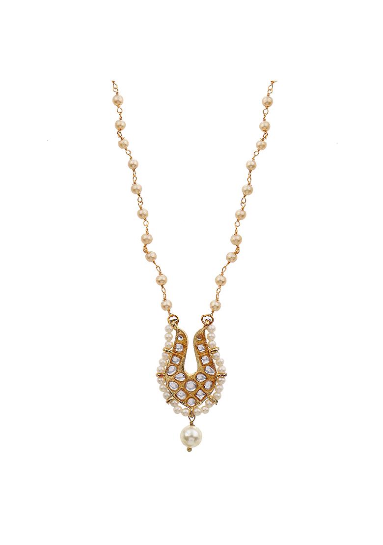 22Kt Gold Plated Regal Pearl Chain Necklace