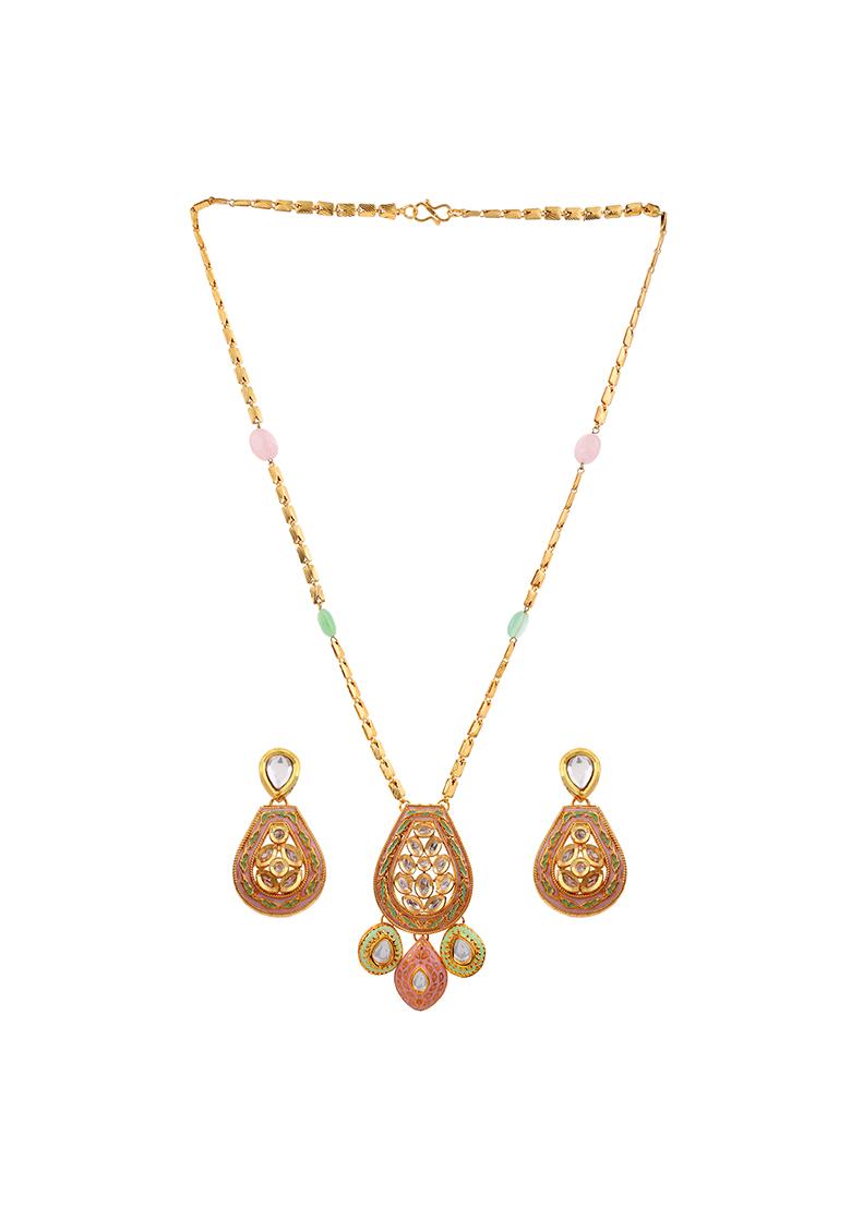 22Kt Gold Plated Pastel Pendant Set