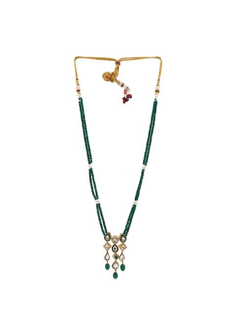 Green Geometric Long Necklace