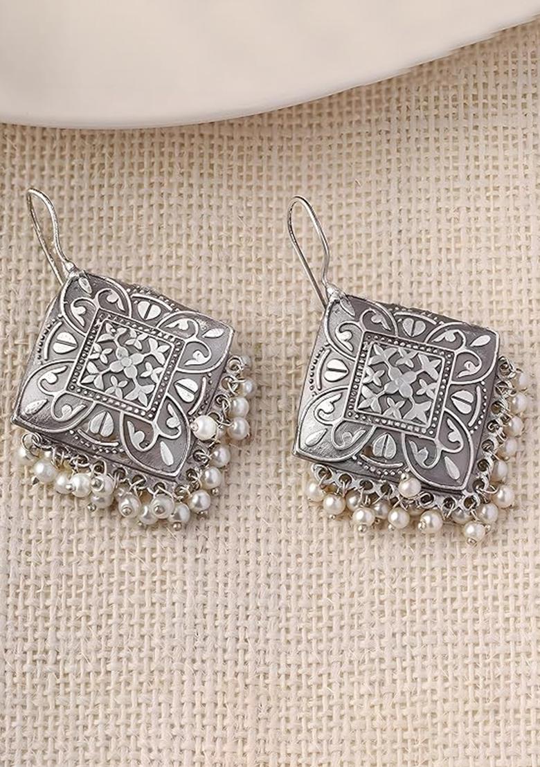 Silver Plated Silver Choker Alloy Necklace Set