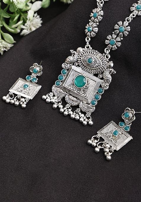 Silver Plated Multi Choker Alloy Necklace Set