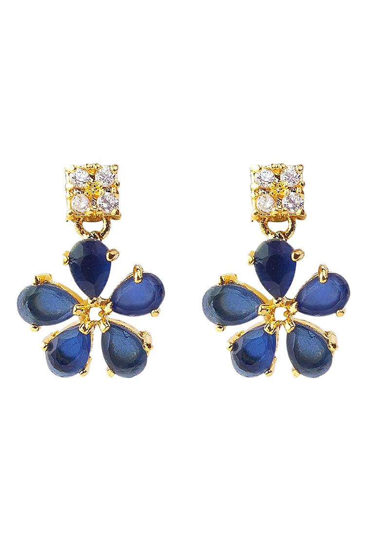 Silver Plated Blue Choker Alloy Necklace Set