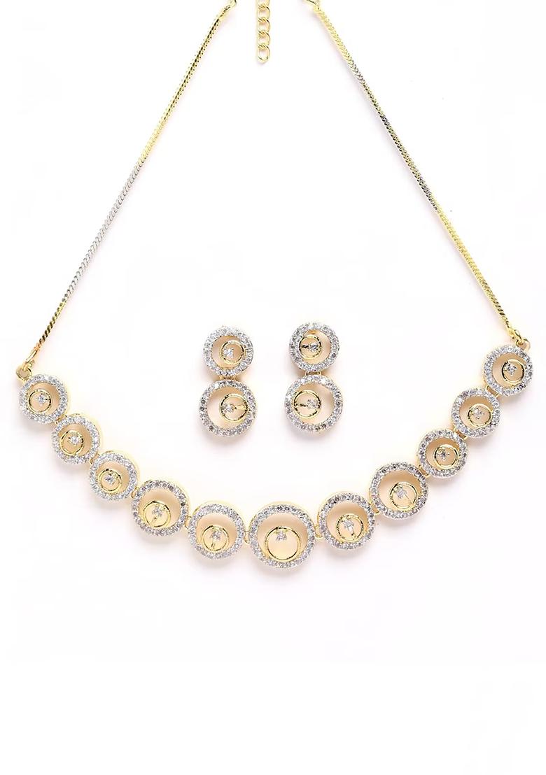 Silver Plated Golden Collor  Alloy Necklace Set