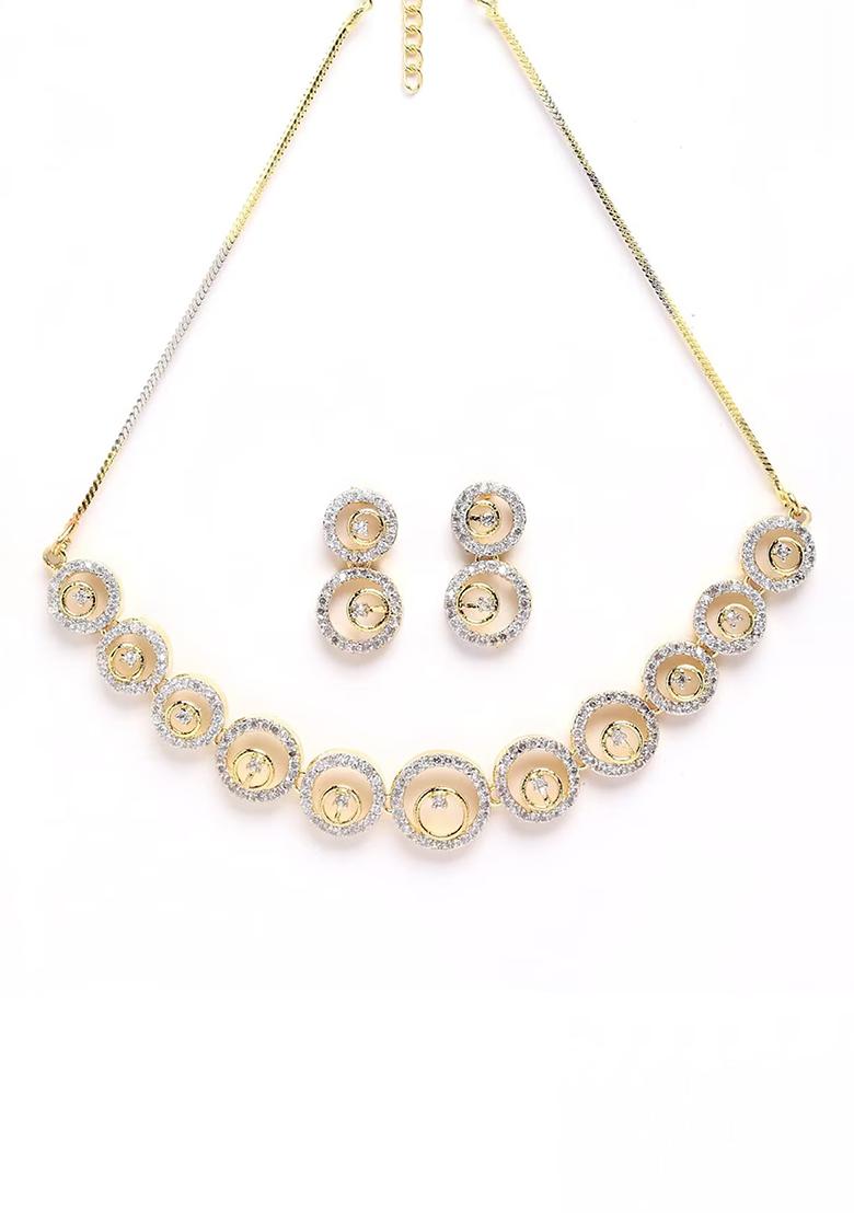 Silver Plated Golden Collor  Alloy Necklace Set
