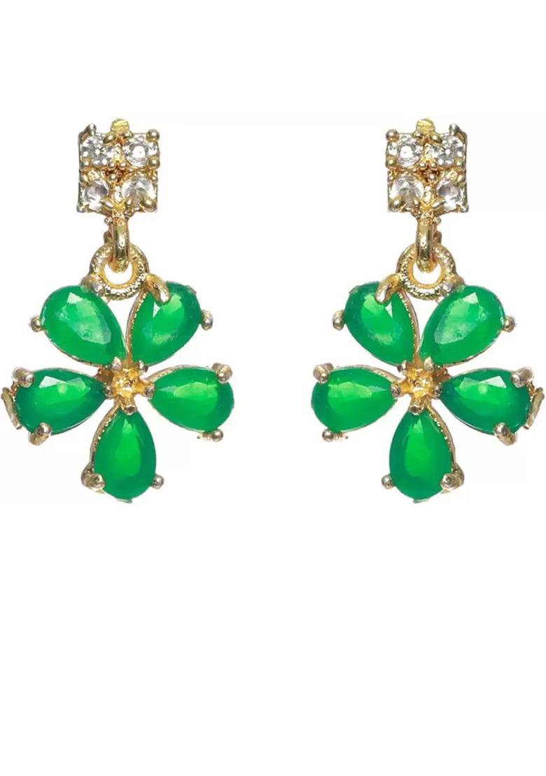 Silver Plated Green Collor  Alloy Necklace Set