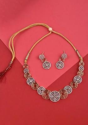 Silver Plated Golden Collor  Alloy Necklace Set