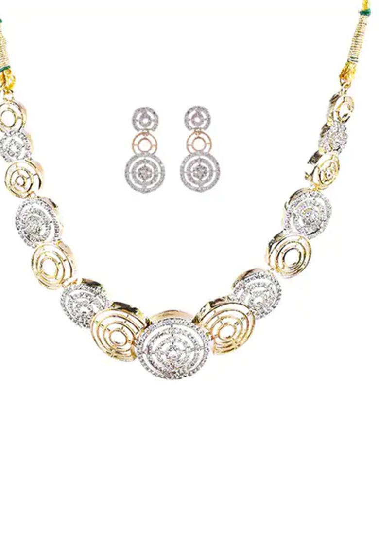 Silver Plated Golden Collor  Alloy Necklace Set