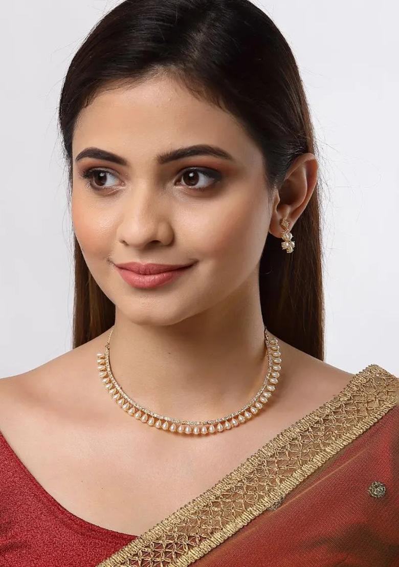 Silver Plated White Collor  Alloy Necklace Set