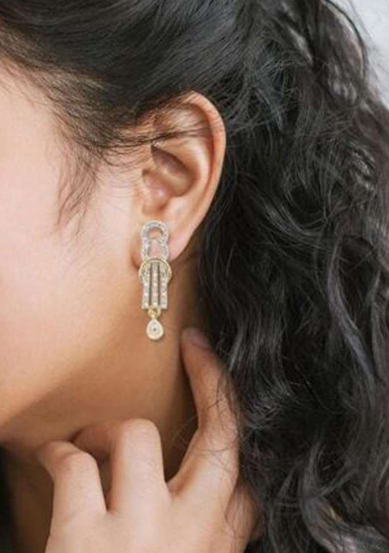 Silver Plated Golden Collor  Alloy Necklace Set - Indya