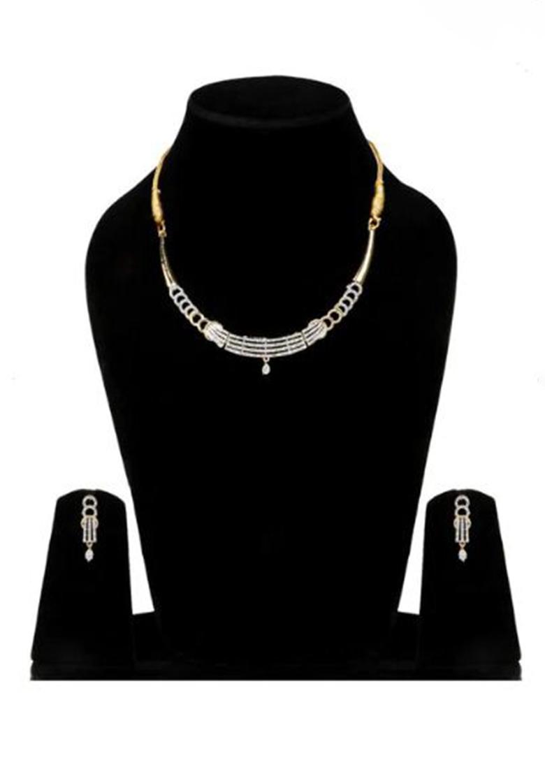 Silver Plated Golden Collor  Alloy Necklace Set