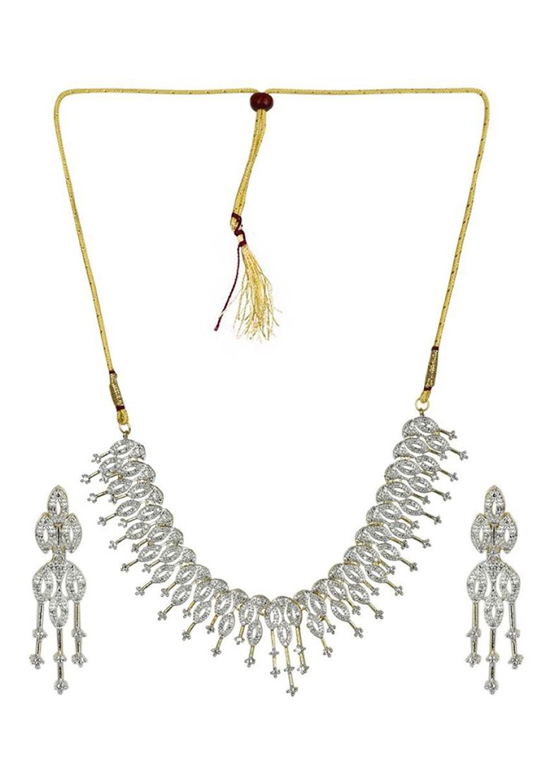 Silver Plated Golden Collor  Alloy Necklace Set