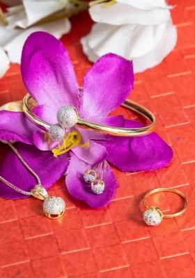 Silver Plated Golden Collor  Alloy Necklace Set