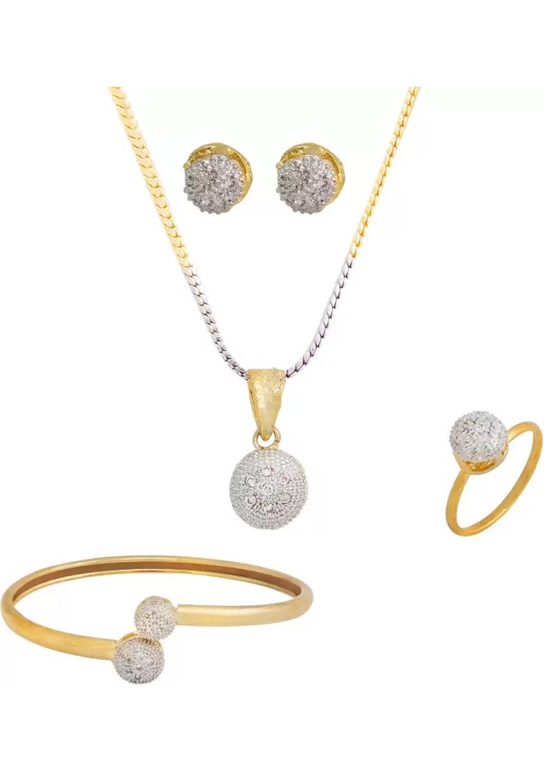 Silver Plated Golden Collor  Alloy Necklace Set