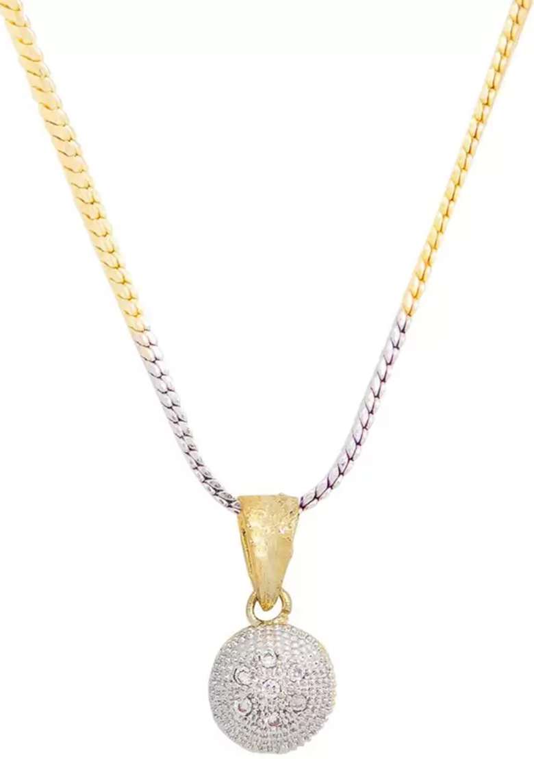 Silver Plated Golden Collor  Alloy Necklace Set - Indya