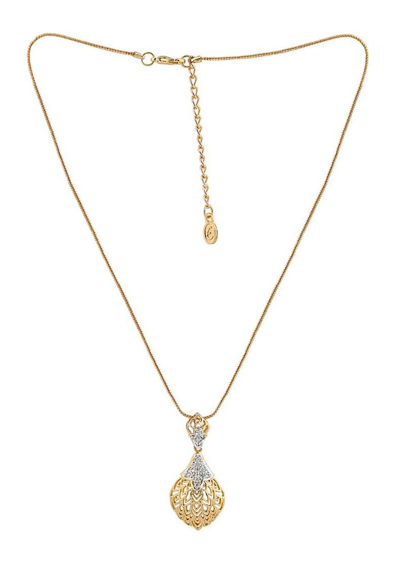 White Studded Gold Plated Necklace Set
