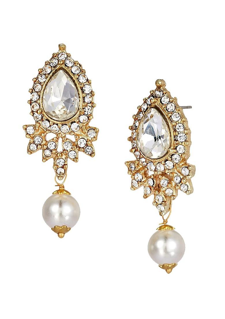 Gold Crystals Gold Plated Necklace Set
